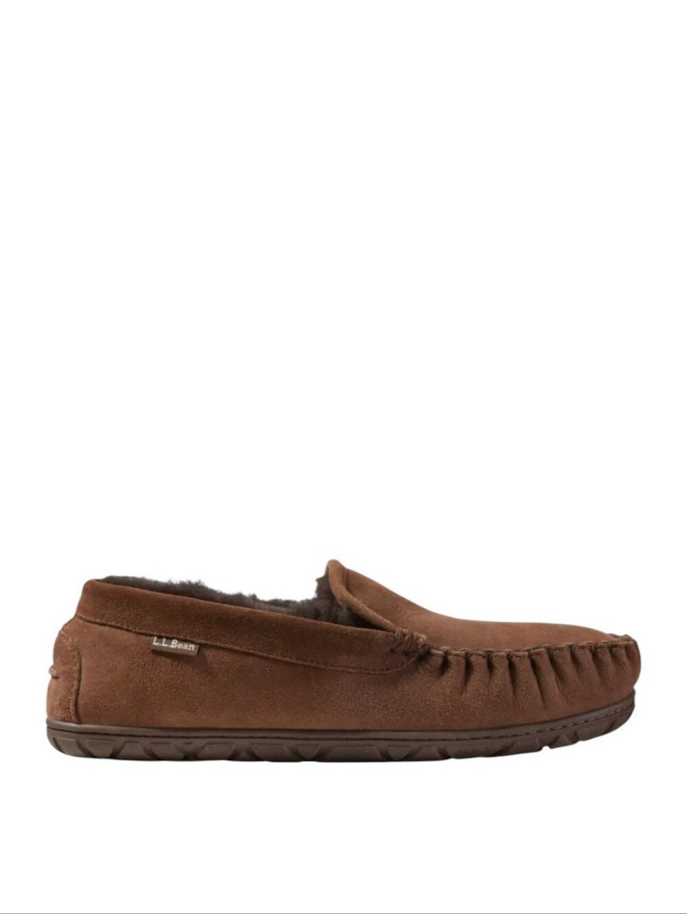 L.L.Bean Venetian Moccasin Slippers in Brown Suede
